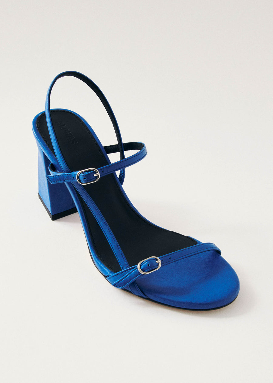 Elyn Blue Leather Sandals