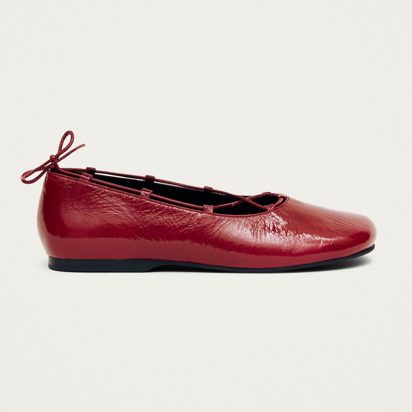 Hollis Onix Red Leather Ballet Flats