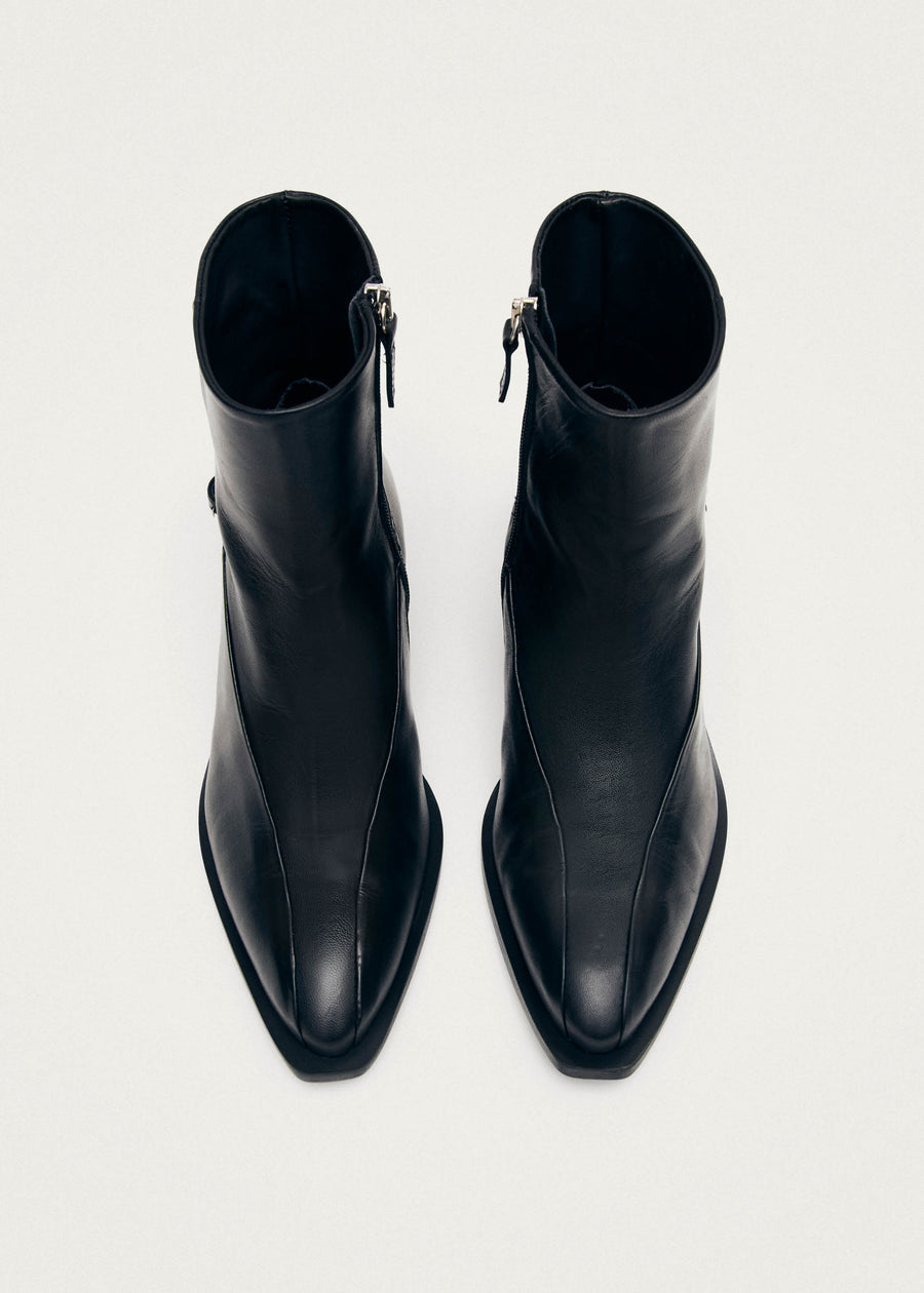 Lizzie Black Leather Ankle Boots