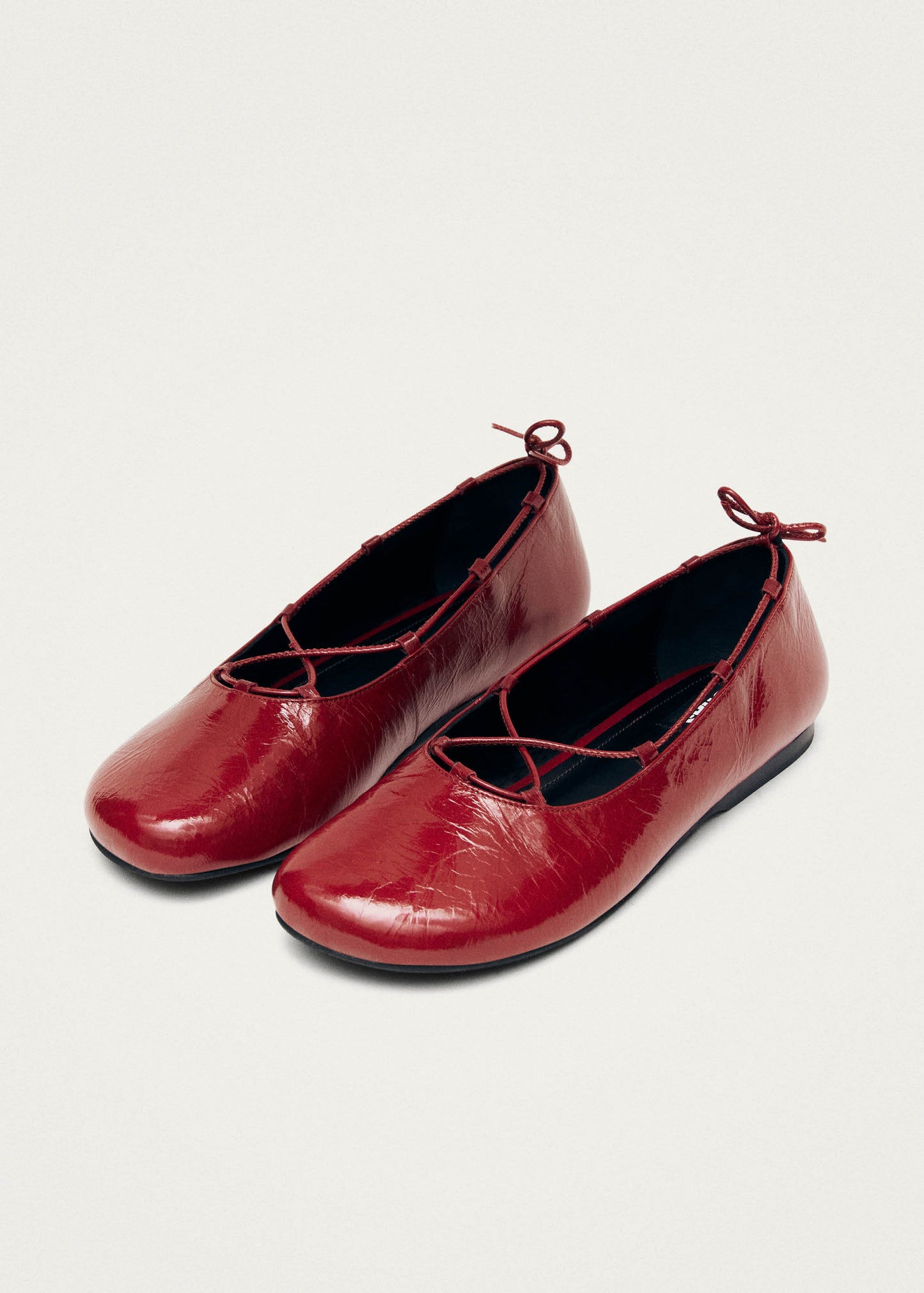 Hollis Onix Red Leather Ballet Flats