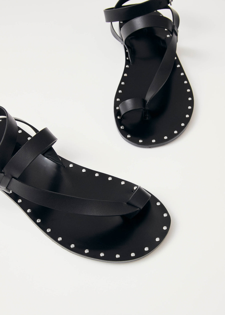 Tallula Black Leather Sandals