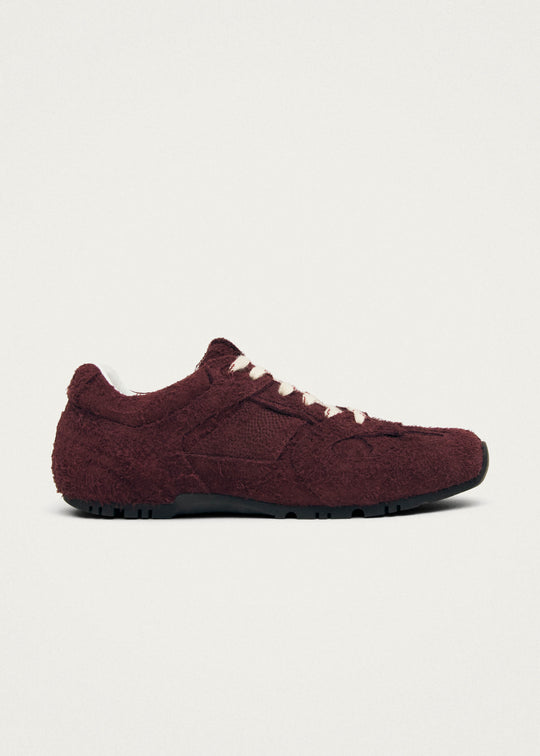 Tb.56 Suede Fuzzy Burgundy Leather Sneakers