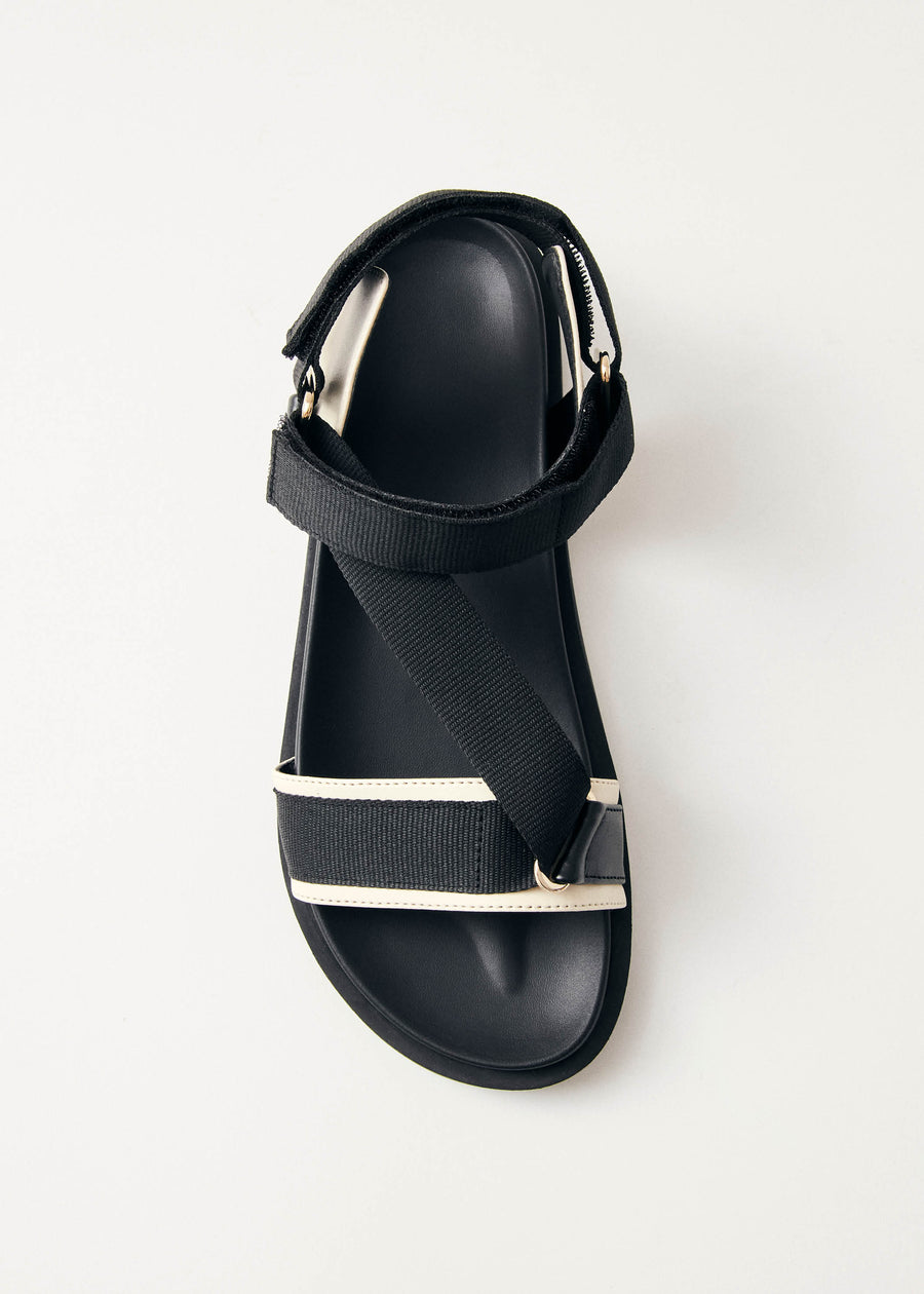 Indigo Black Vegan Leather Sandals