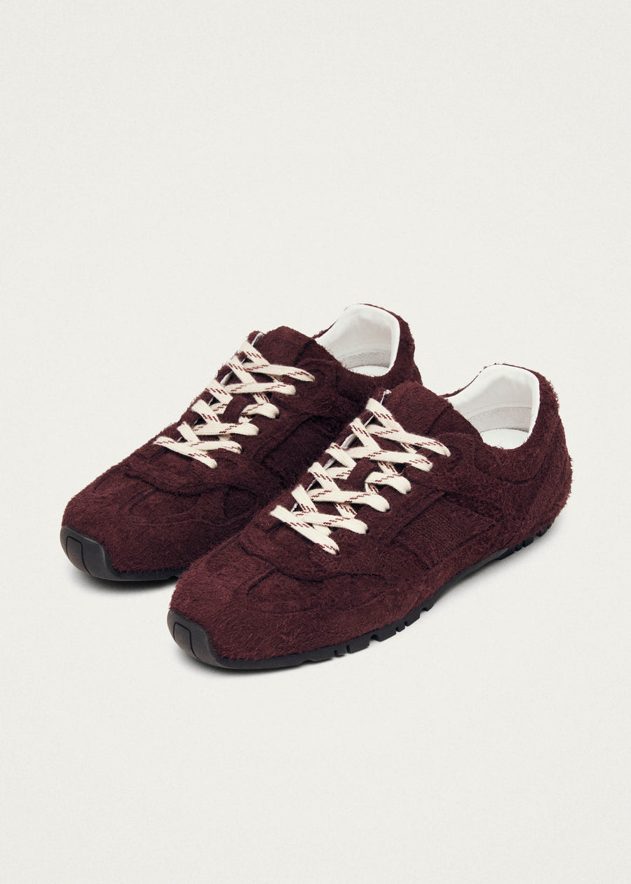 Tb.56 Suede Fuzzy Burgundy Leather Sneakers