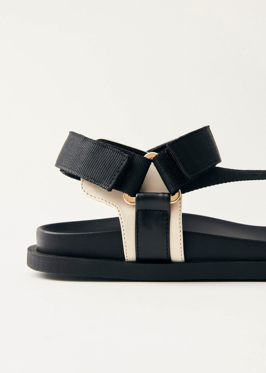 Indigo Black Vegan Leather Sandals