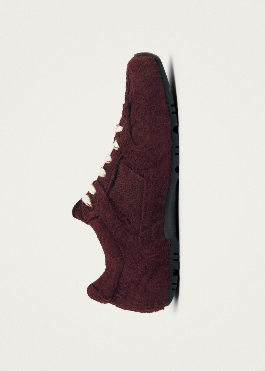 Tb.56 Suede Fuzzy Burgundy Leather Sneakers