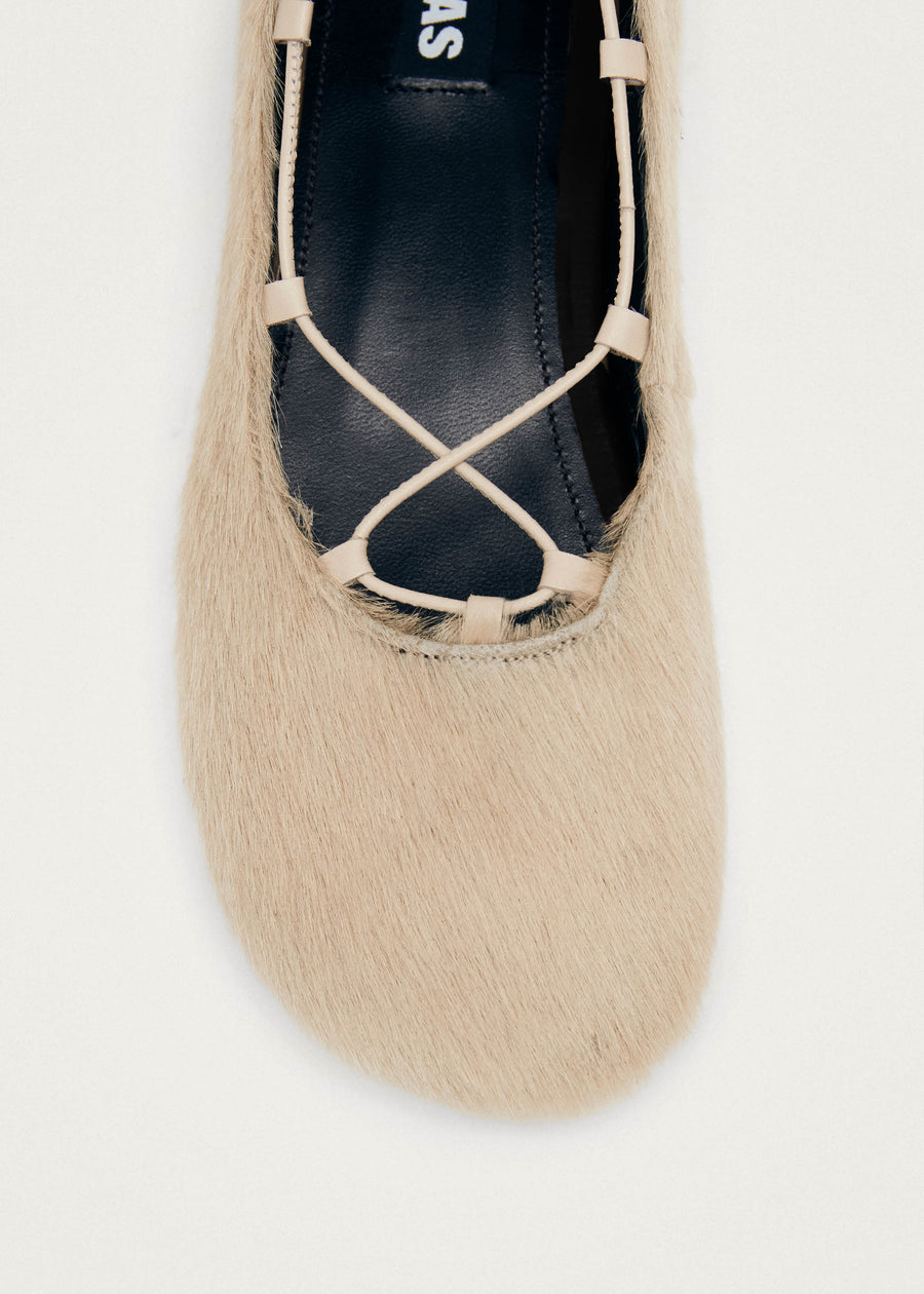 Hollis Soft Cream Leather Ballet Flats