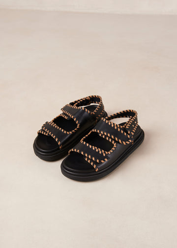 Barrel Black Tan Sandals