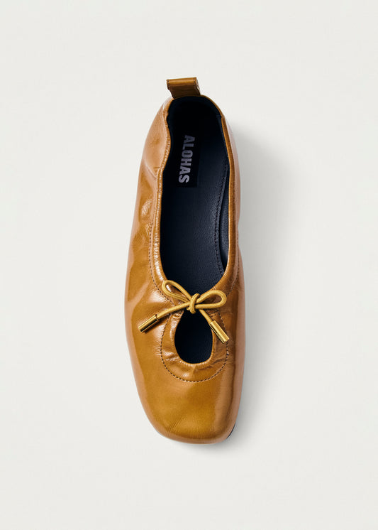 Rosalind Onix Caramel Leather Ballet Flats