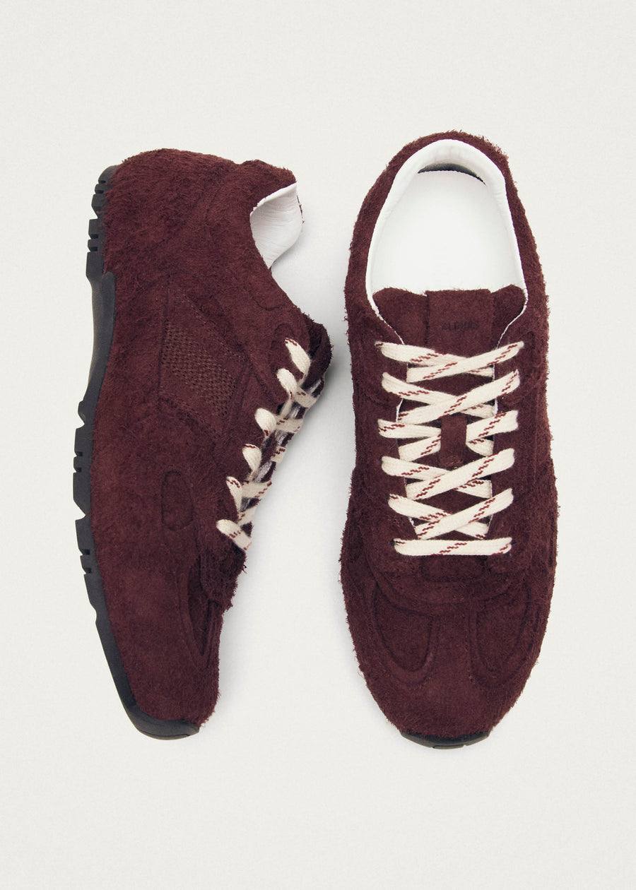 Tb.56 Suede Fuzzy Burgundy Leather Sneakers