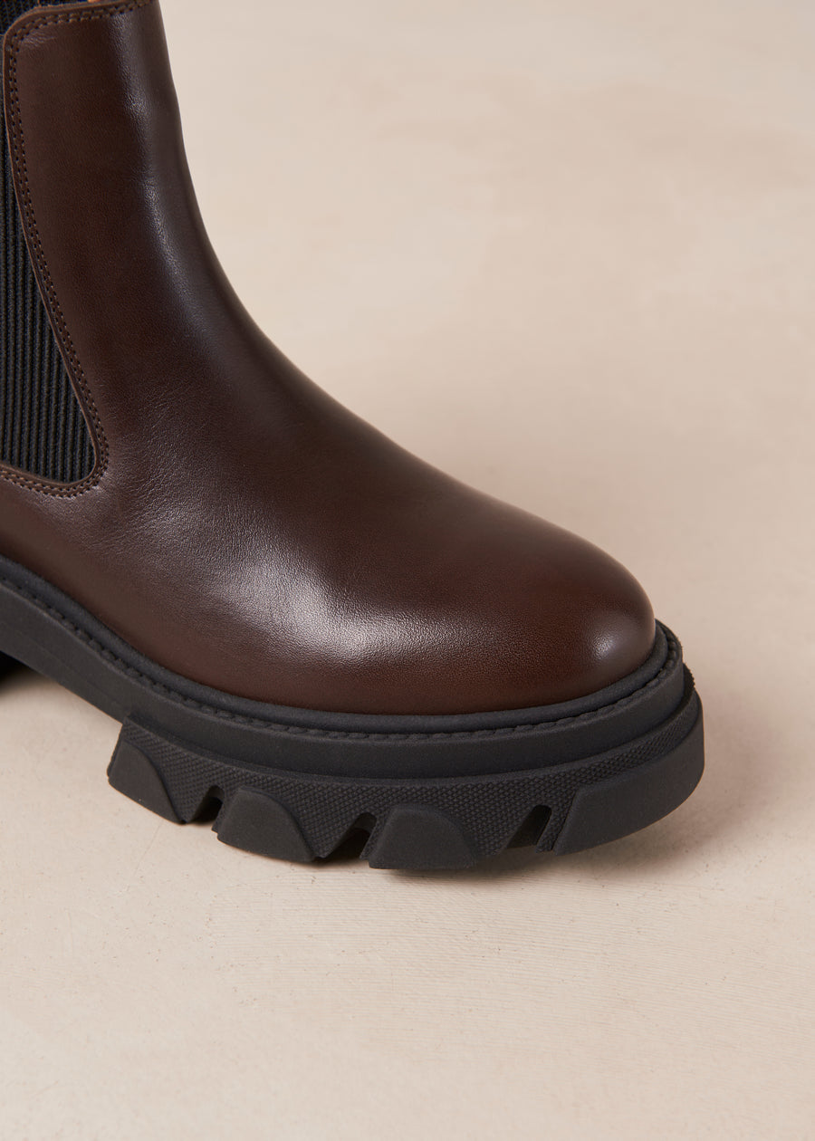 Berenice Coffee Brown Leather Ankle Boots