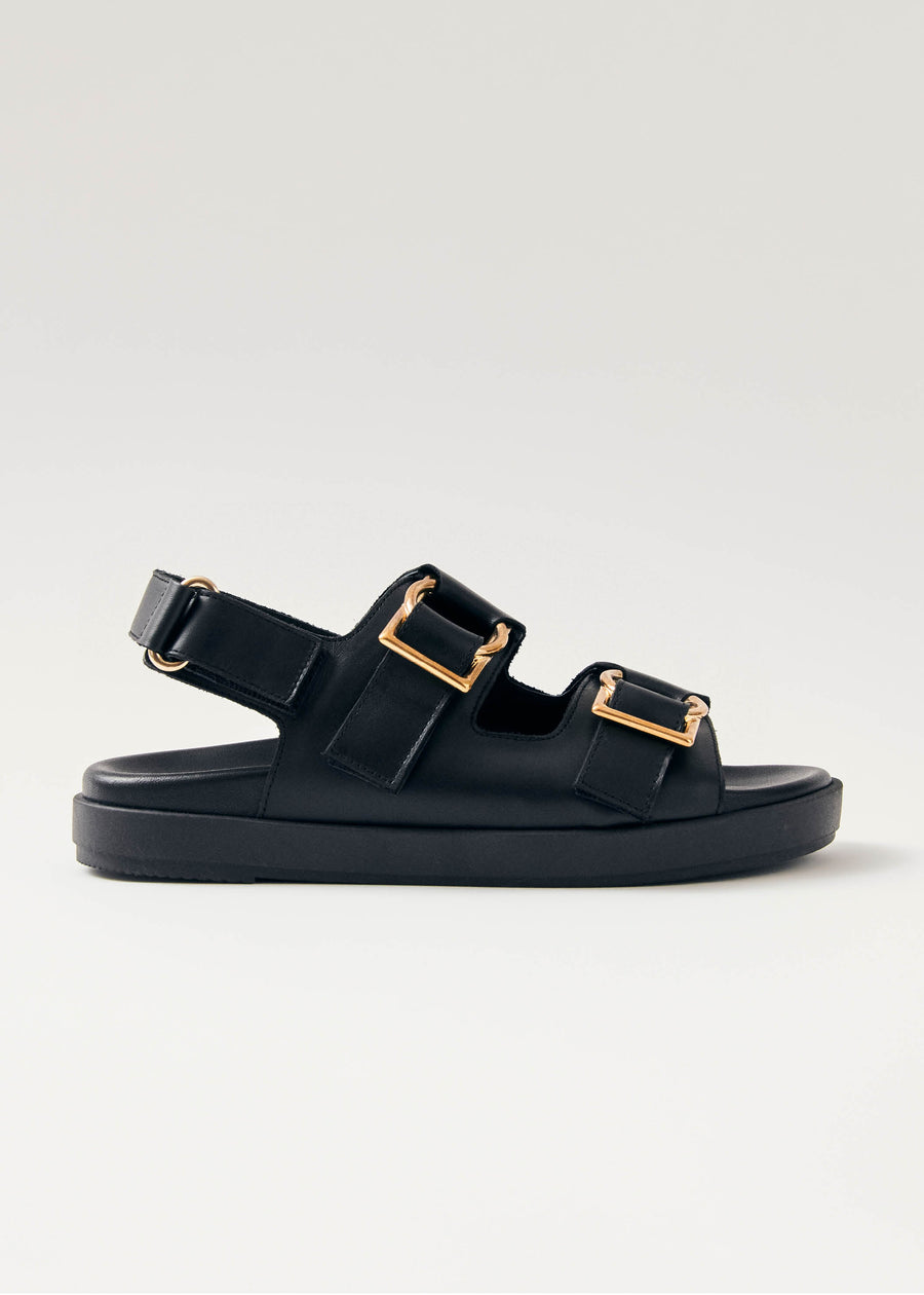 Maui Black Leather Sandals