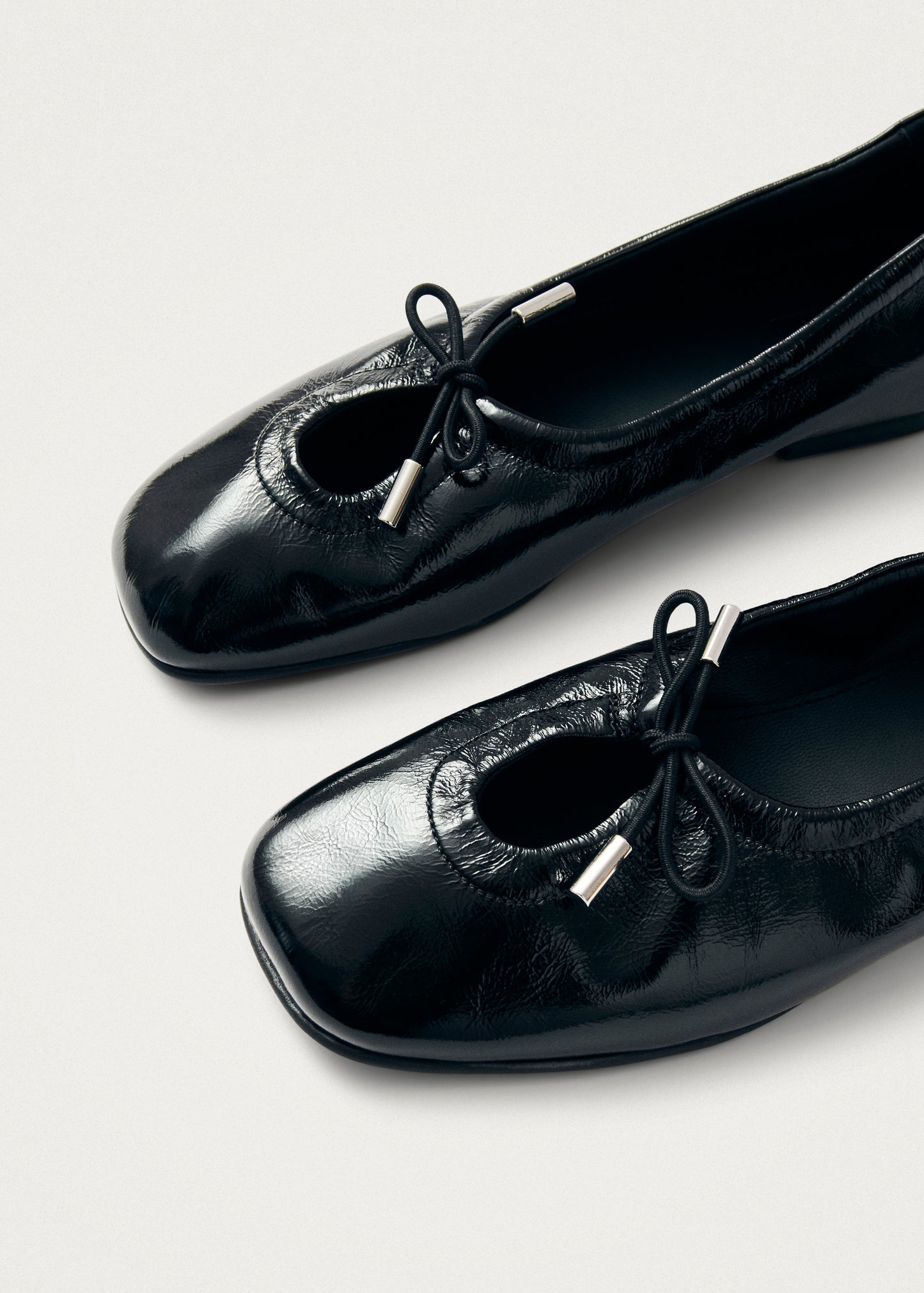 Rosalind Onix Black Leather Ballet Flats