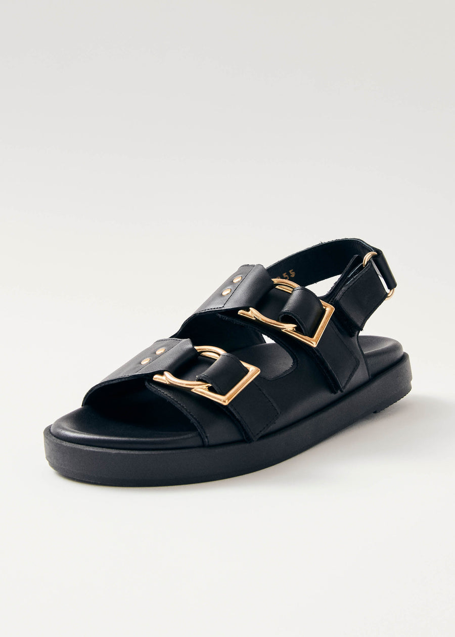 Maui Black Leather Sandals