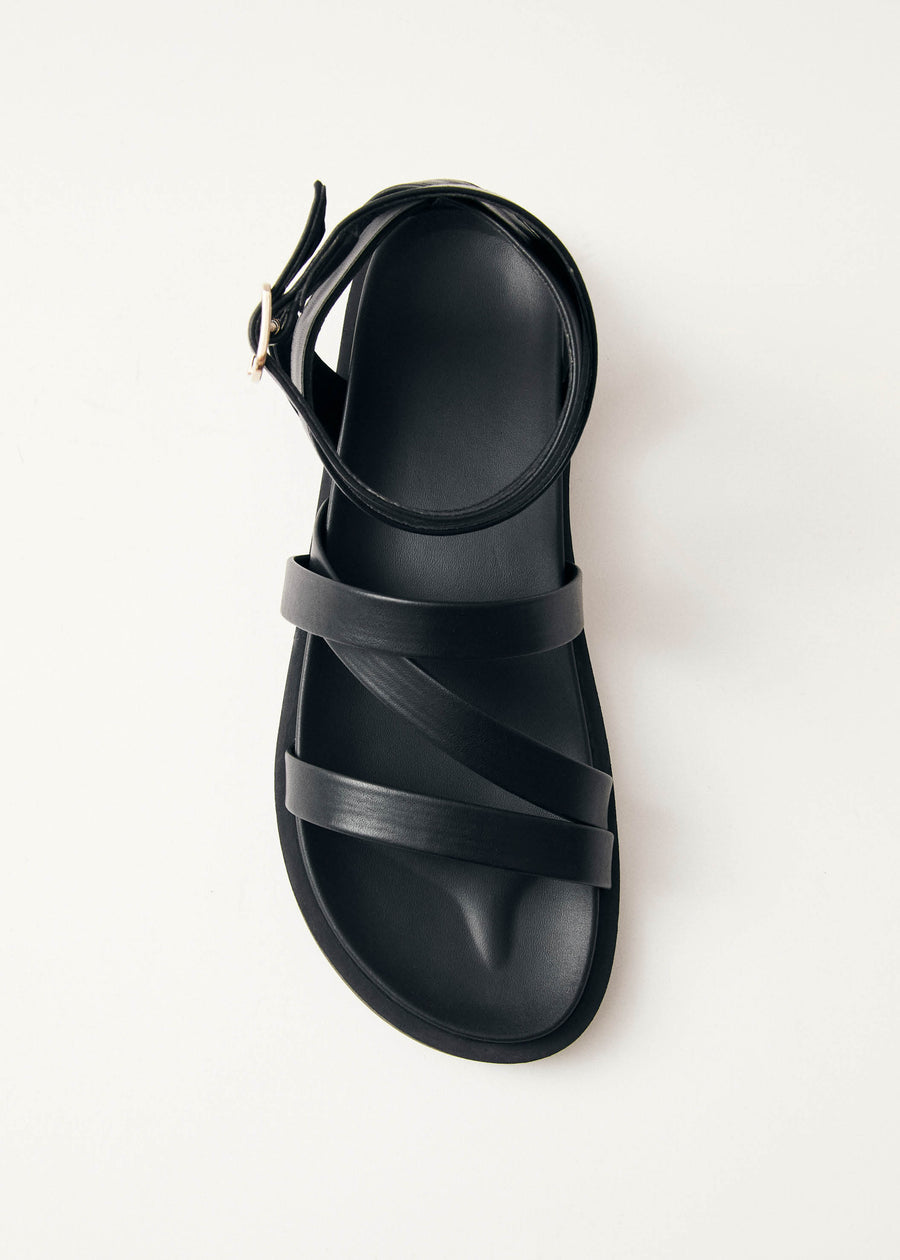 Betina Black Vegan Leather Sandals