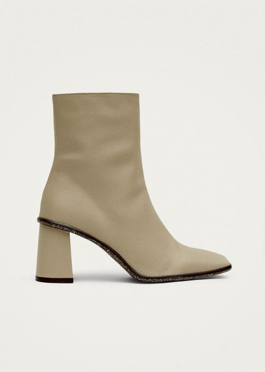 West Cactus Warm Sand Beige Vegan Leather Ankle Boots