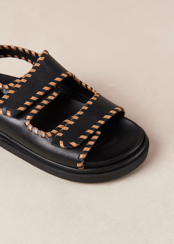 Barrel Black and Brown Leather Sandals ALOHAS