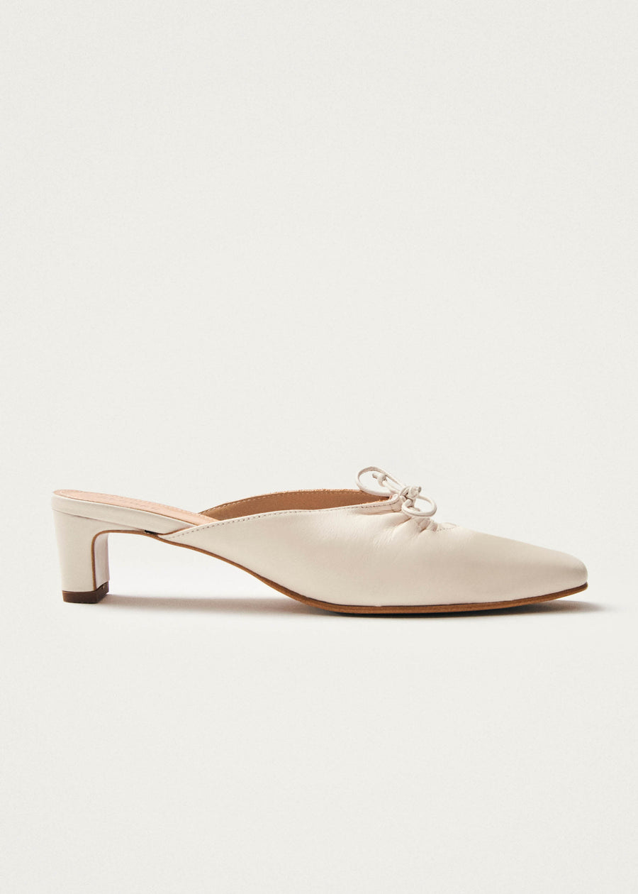 Amar Cream Leather Mules