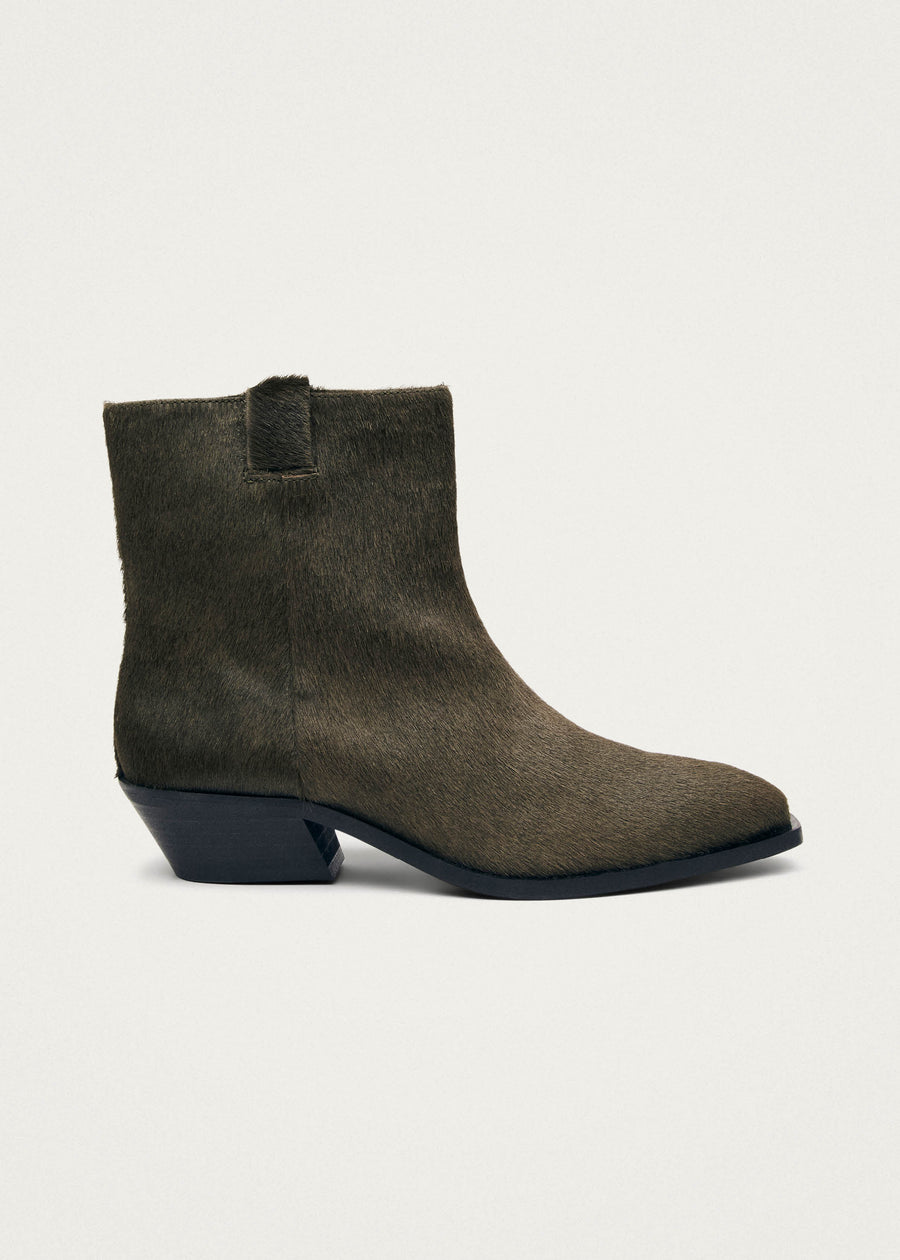 Syd Soft Khaki Leather Ankle Boots