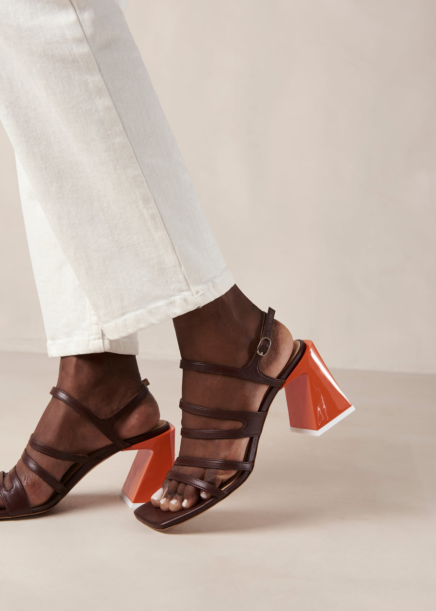 Aubrey Brown Leather Sandals