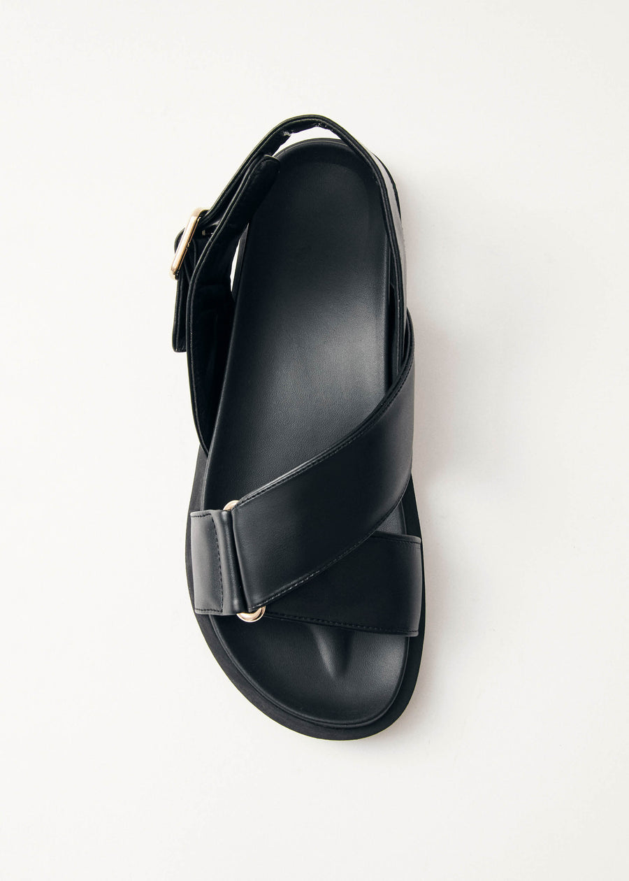 Rhys Black Vegan Leather Sandals