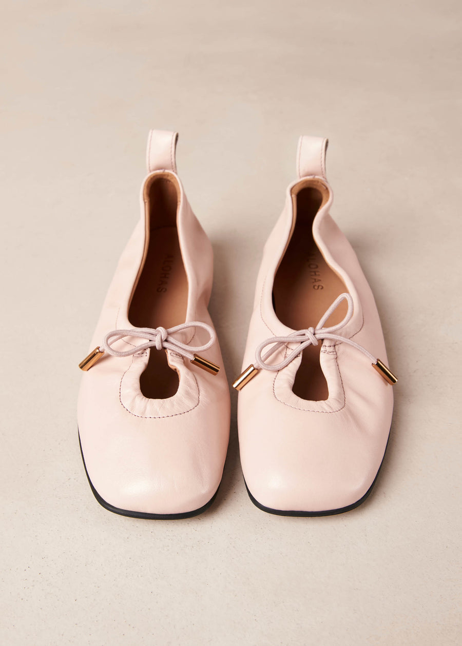 Rosalind Pink Leather Ballet Flats