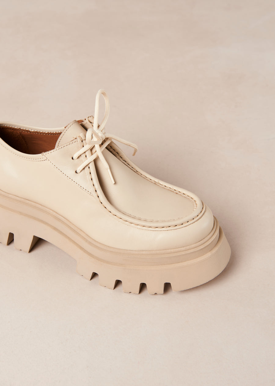 Tycoon Cream Leather Loafers