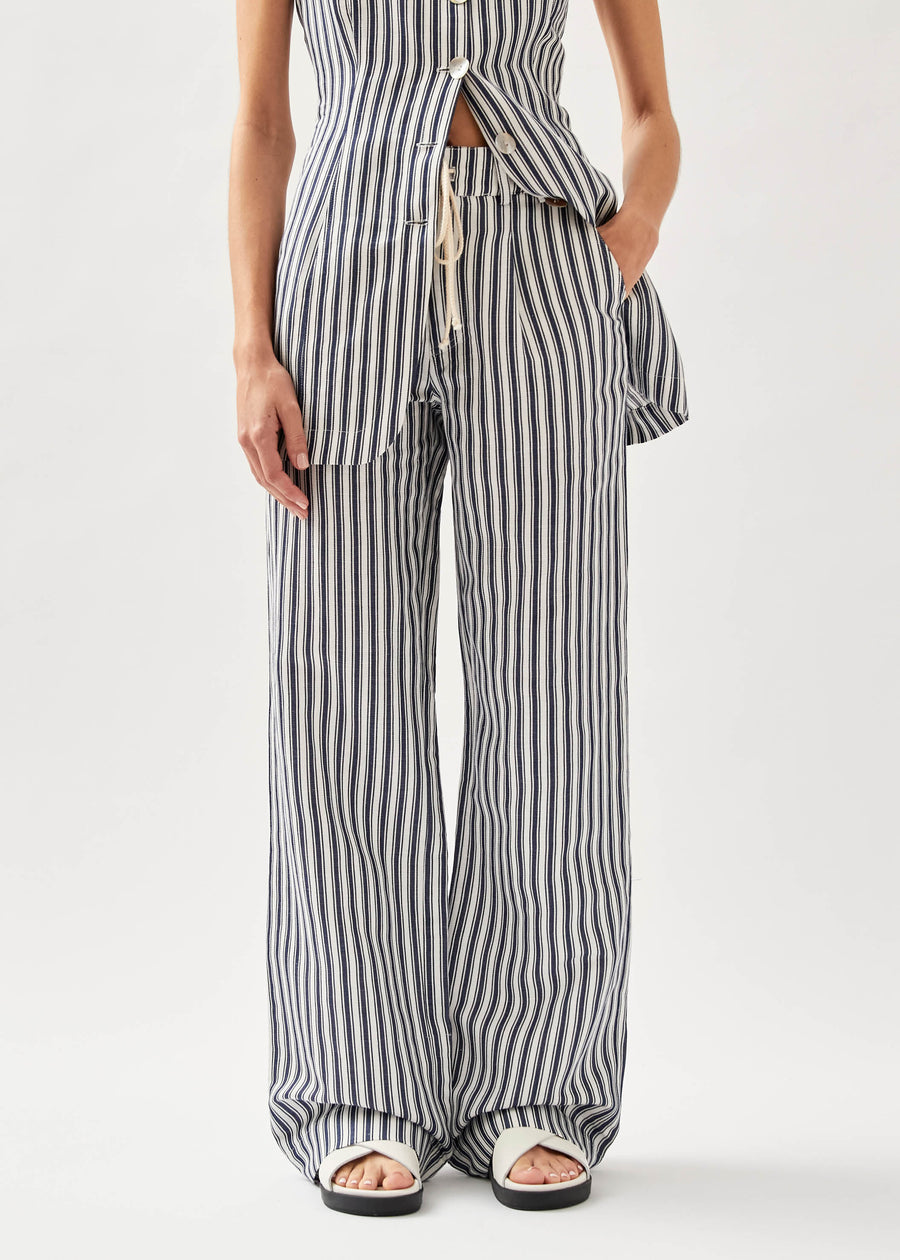 Suzette Stripes Blue And White Trousers