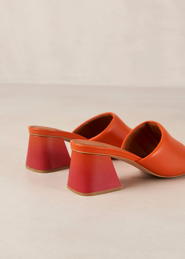 Brushed Degrad Pink and Orange Leather Sandals ALOHAS