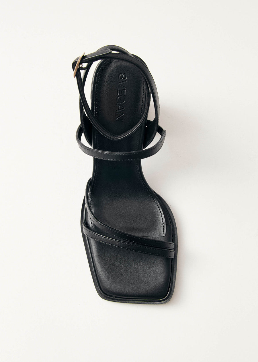 Alexa Black Vegan Leather Sandals