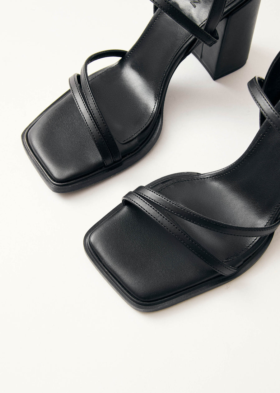 Alexa Black Vegan Leather Sandals