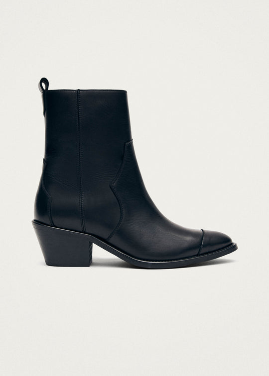 Austin Black Leather Ankle Boots