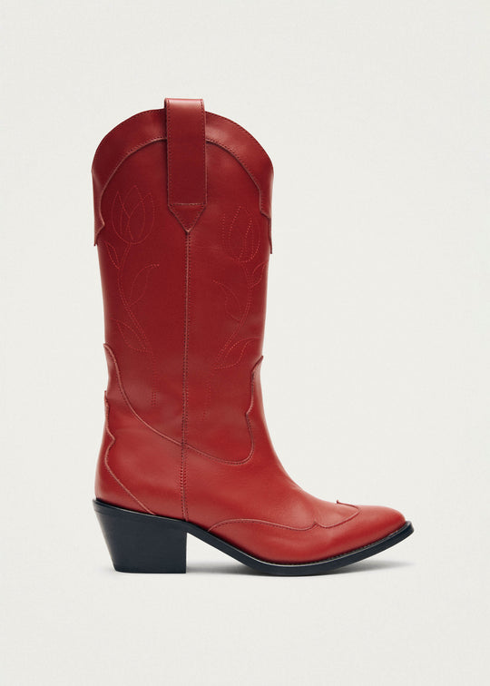 Liberty Red Leather Boots