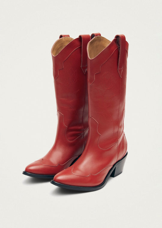 Liberty Red Leather Boots