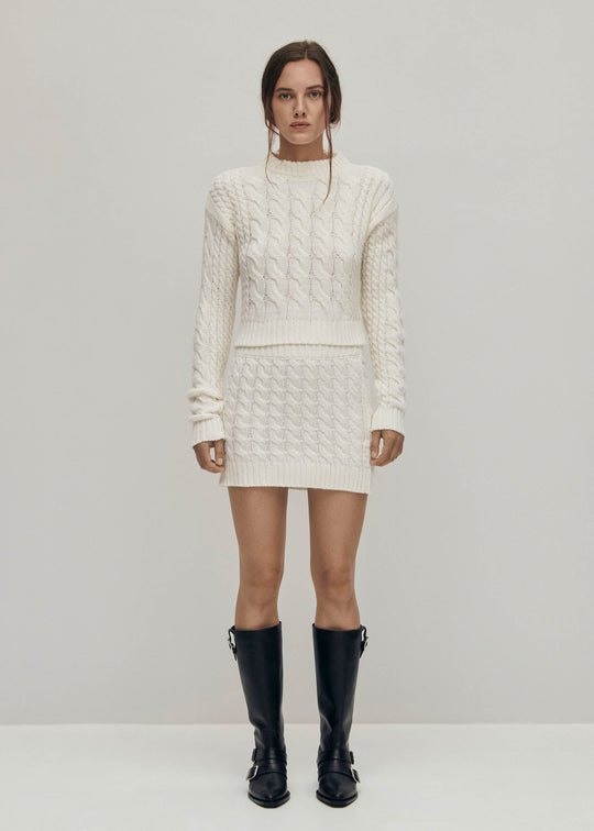 Blossom White Tricot Sweater