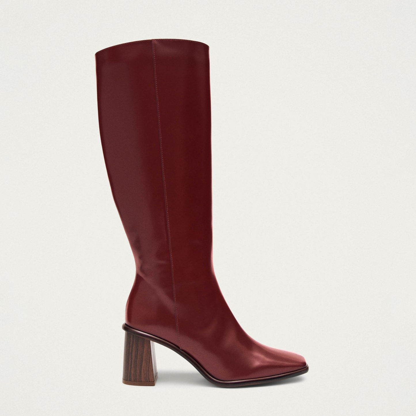 East Sleek Burgundy Leather Boots