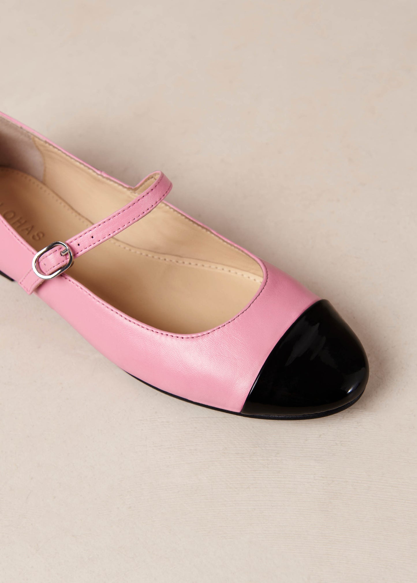 Musa Bicolor Black Pink Leather Ballet Flats