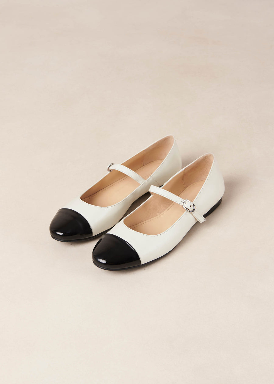 Cream and cheap black flats