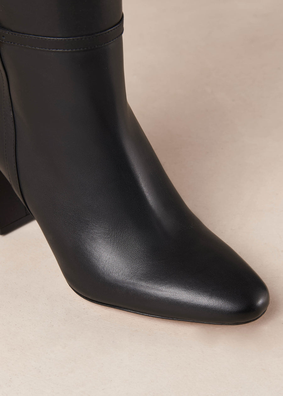 Sharon Black Leather Boots