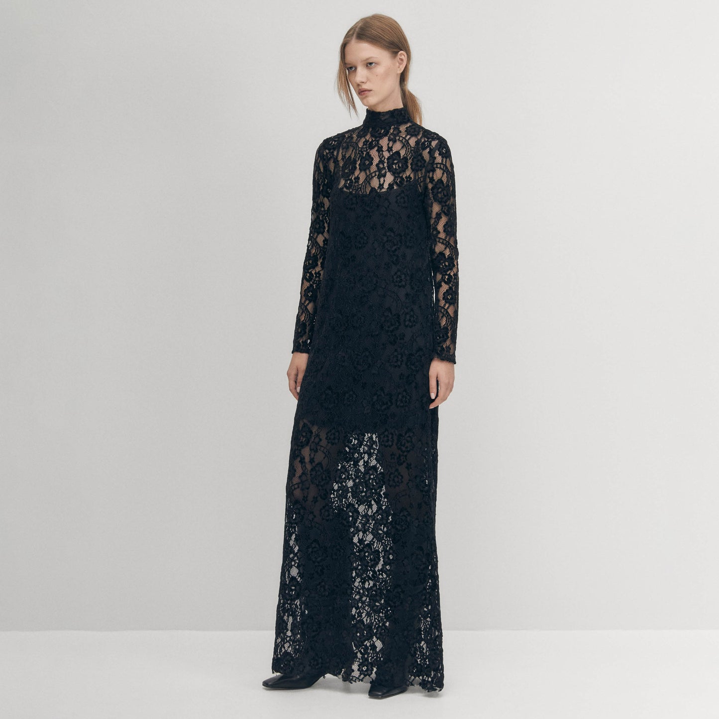 Tiban Lace Vestido Negro