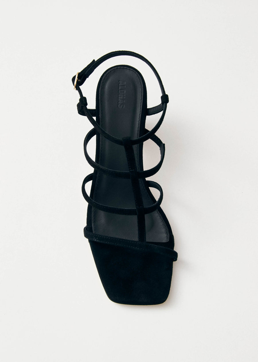 Lare Suede Black Leather Sandals