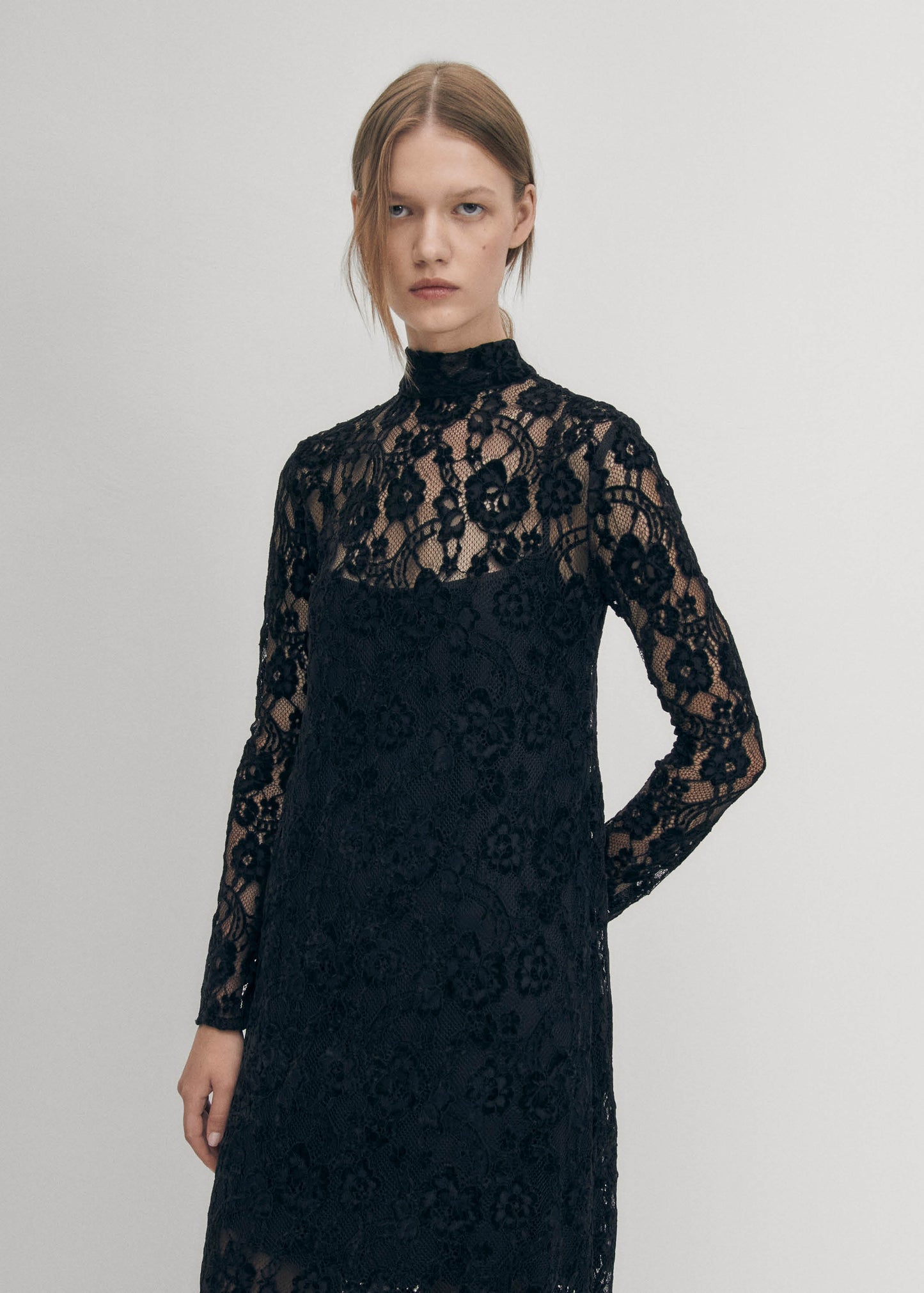 Tiban Lace Vestido Negro