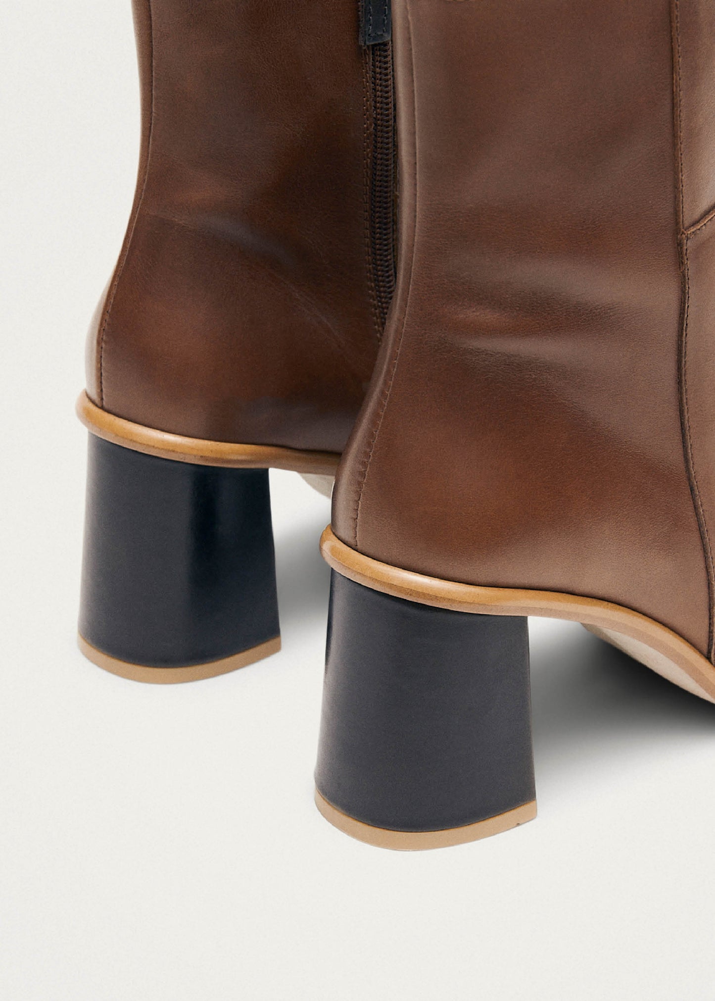 West Camel Leather Ankle Boots