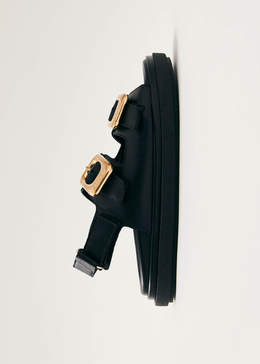 Daria Black Leather Sandals