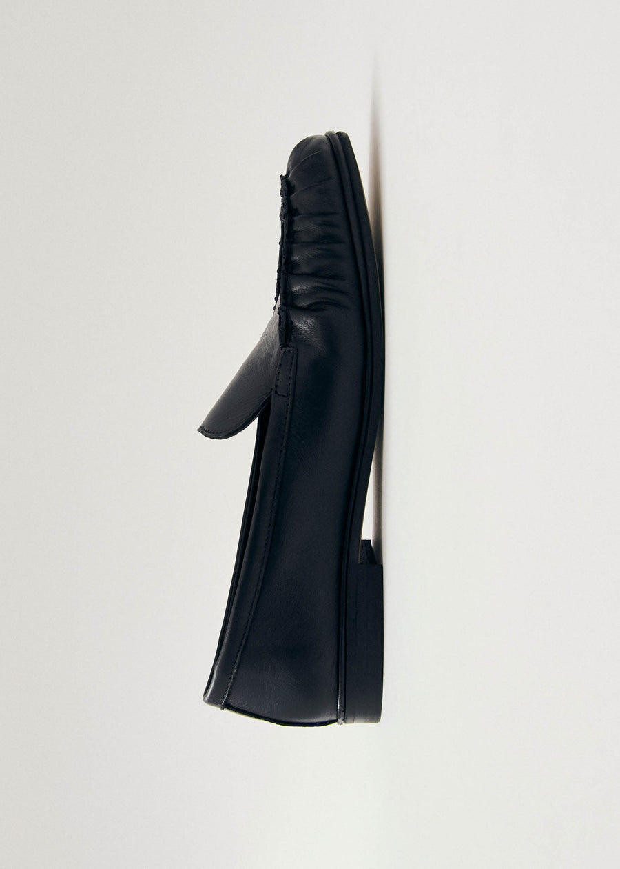 Marty Black Leather Loafers