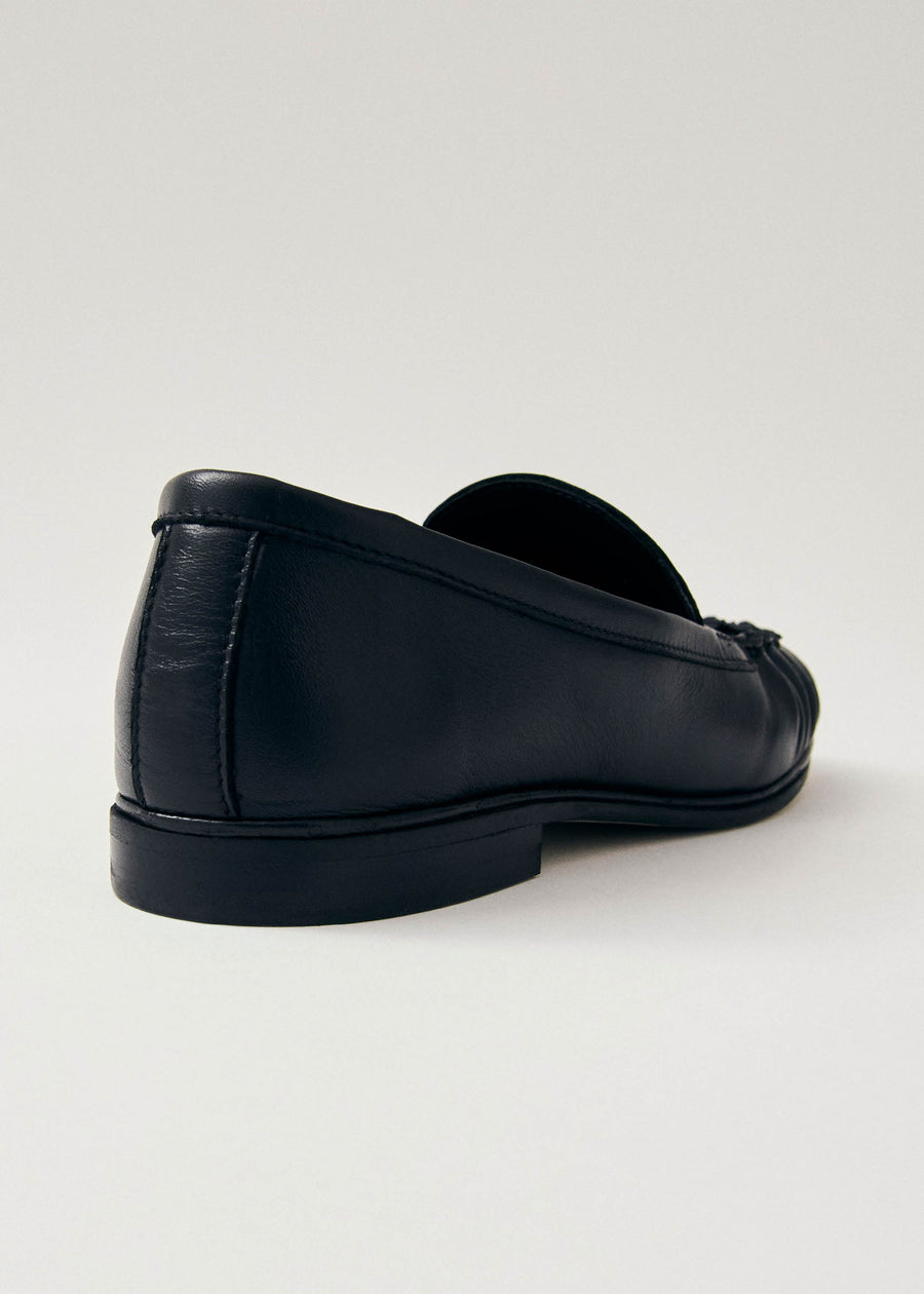 Marty Black Leather Loafers