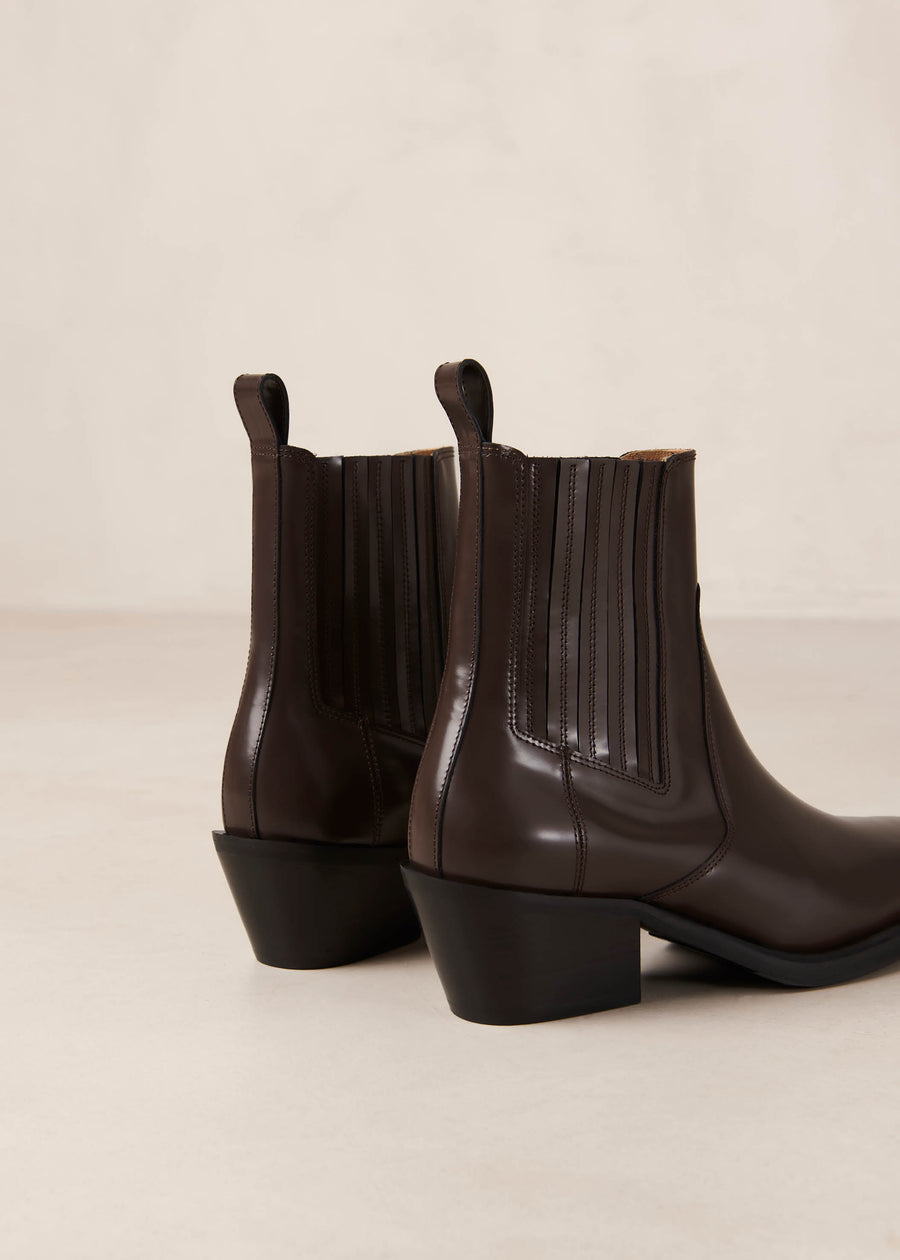 Denver Brown Leather Ankle Boots