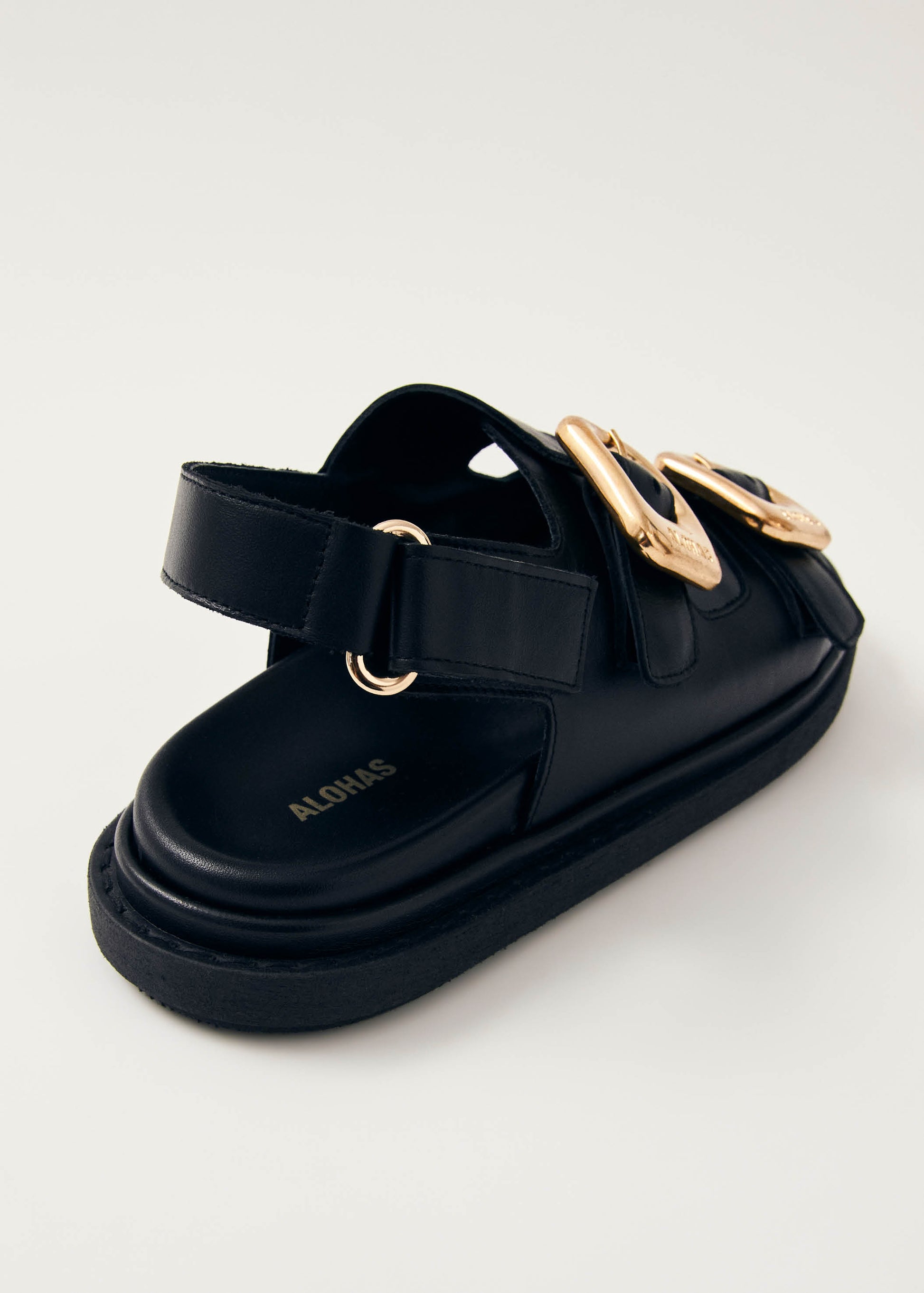 Daria Black Leather Sandals ALOHAS - Main Image