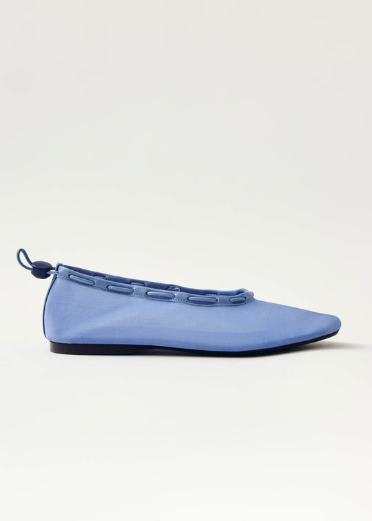 Gill Mesh Blue Leather Ballet Flats