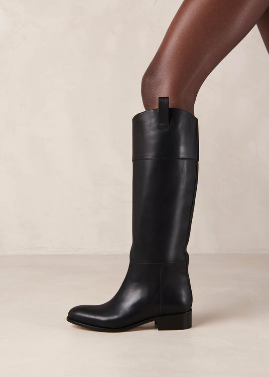 Billie Black Leather Boots